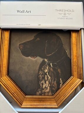 Threshold Dog Portrait Wall Art — Black, Brown, Gold